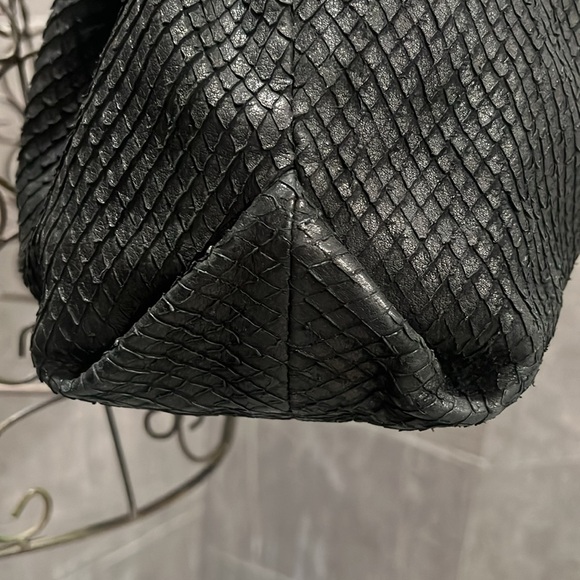 Furla bag - python effect tote genuine leather black - Picture 5 of 13